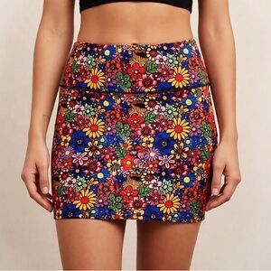 Fulbelle Floral Athletic Skort • Built-In Shorts • Colorful •Size  S